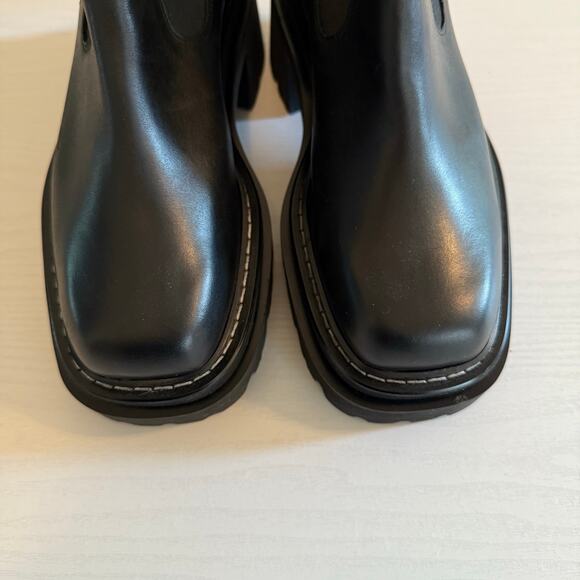 Sandro Paris Chelsea Ankle Boots Platform Black Leather Size 39 (US 8) - Picture 8 of 14